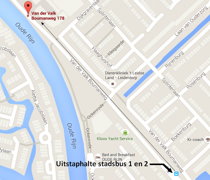 Routebeschrijving naar het bezoekadres in Leiderdorp