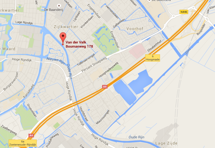 Routebeschrijving naar het bezoekadres in Leiderdorp